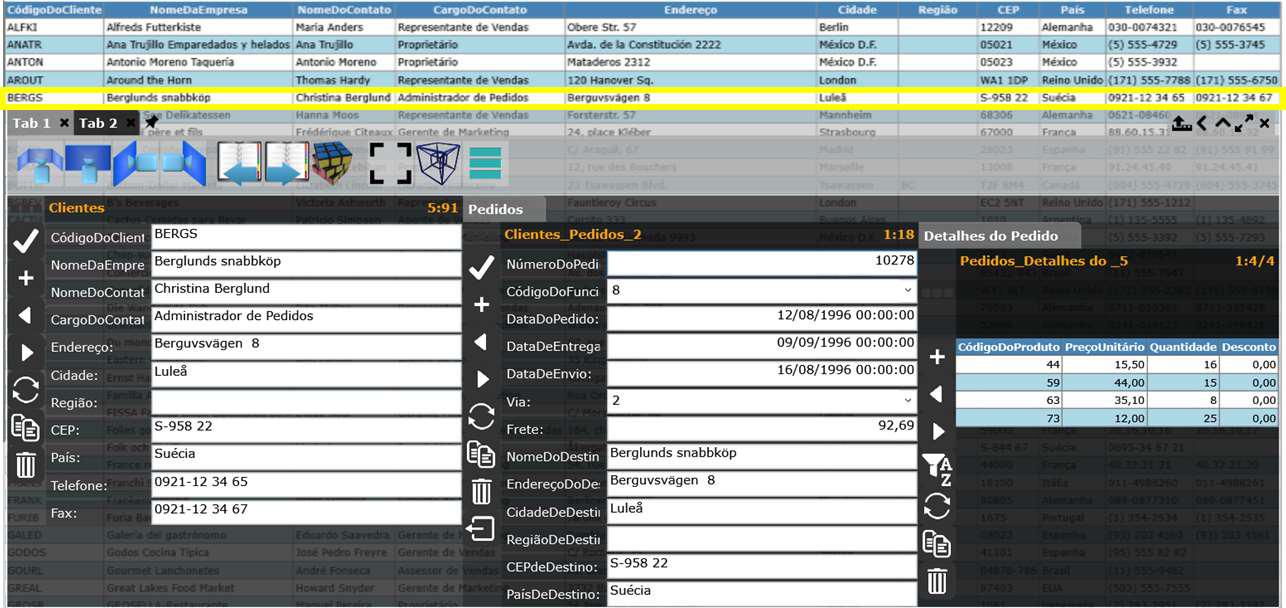 HyperRelational: table in grid view and master/detail form displayed side by side